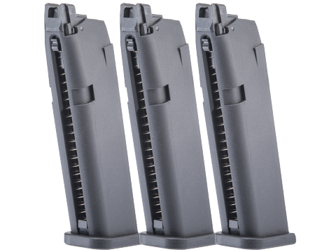 KRYTAC 24 Round Magazine for Maxim 9 Gas Blowback Airsoft Pistols (Model: Green Gas / Three Magazine Pack)