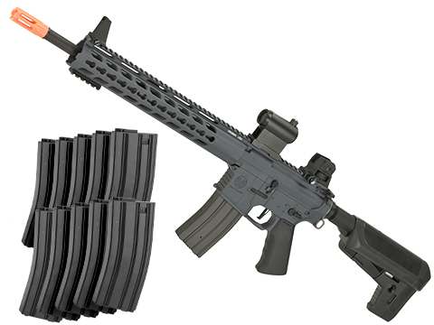 Krytac Full Metal Trident MKII SPR Airsoft AEG Rifle (Color: Combat Grey / 10 Mag Bundle)