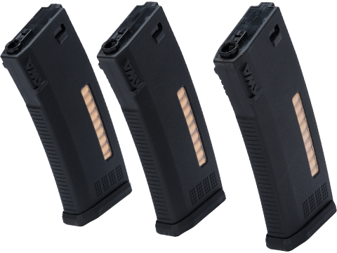 KWA MS120 120rd Polymer Midcap Magazine for M4 / M16 Series Airsoft AEG Rifles (Color: Black / Set of 3)