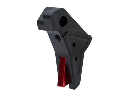 Wii-Tech Aluminum Tactical Trigger for ISSC M22, SAI BLU, Lonewolf, & Compatible Airsoft Gas Blowback Pistols (Model: Type B / Black / Red)