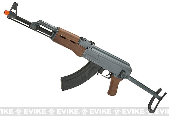 CYMA Sport AK47 Airsoft AEG Rifle (Model: Faux Wood Underfolding Stock / Add 7.4v LiPo Battery + Charger)