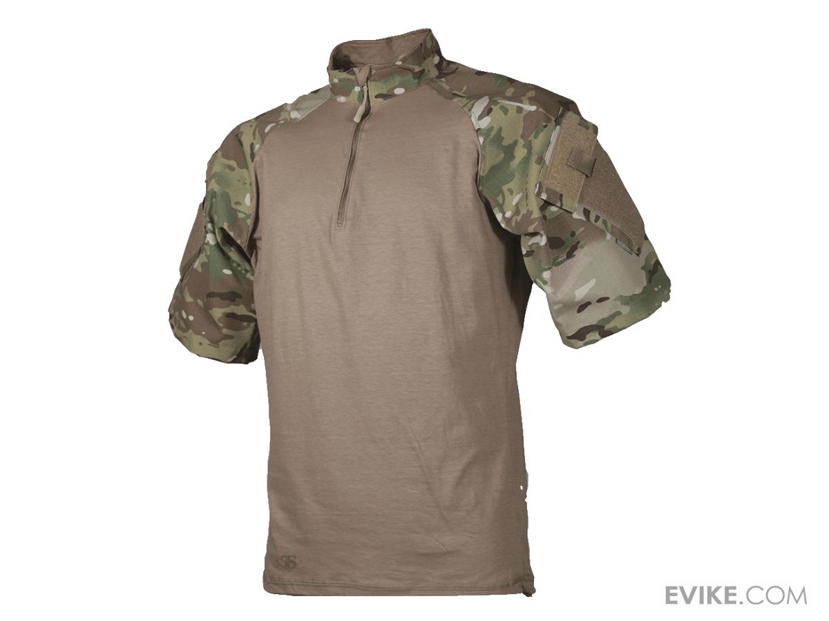 Tru-Spec Short-Sleeve Tactical Response Uniform 1/4 Zip Combat Shirt  (Size: Multicam / Large)