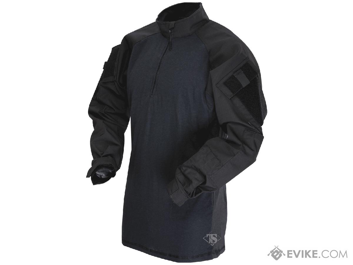 Tru-Spec Tactical Response Uniform 1/4 Zip Combat Shirt (Color: Black / Large)