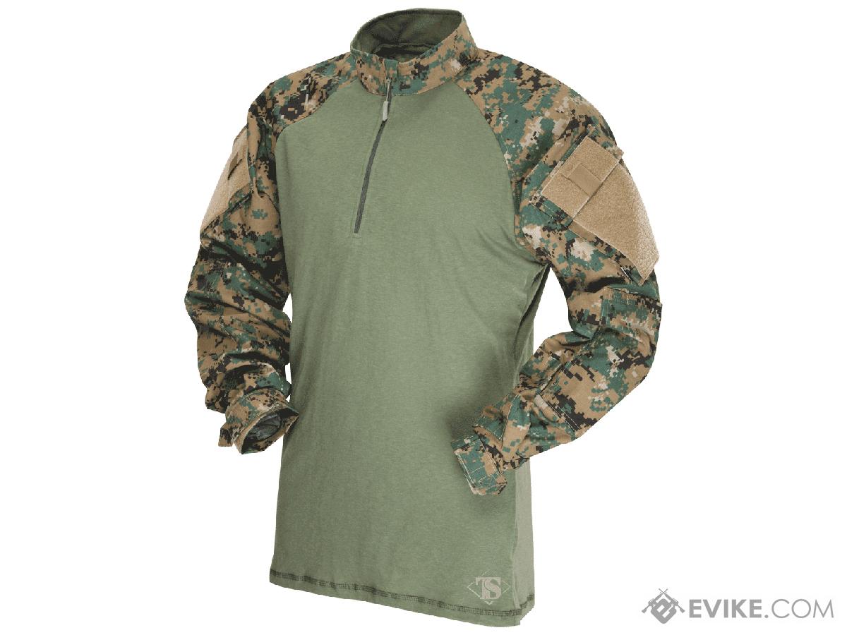 Tru-Spec Tactical Response Uniform 1/4 Zip Combat Shirt (Color: Woodland Digital / Large)