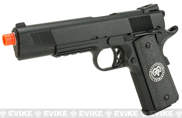 Evike.com Nostradamus Custom 1911 Gas Blowback Airsoft Pistol w/ Angel Custom Tac-Glove Grips (Model: KB Custom / Aries)