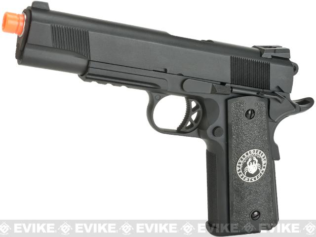 Evike.com Nostradamus Custom 1911 Gas Blowback Airsoft Pistol w/ Angel Custom Tac-Glove Grips (Model: KB Custom / Cancer)