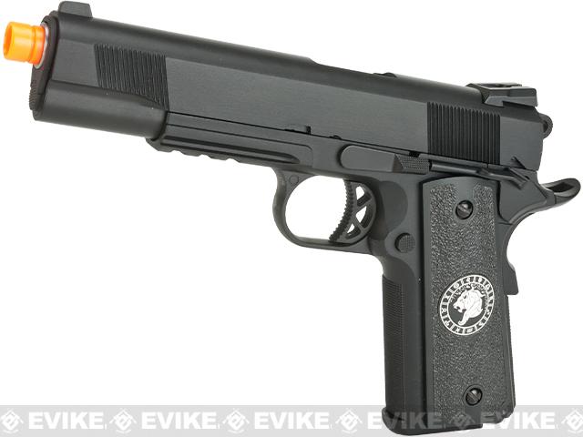 Evike.com Nostradamus Custom 1911 Gas Blowback Airsoft Pistol w/ Angel Custom Tac-Glove Grips (Model: KB Custom / Leo)