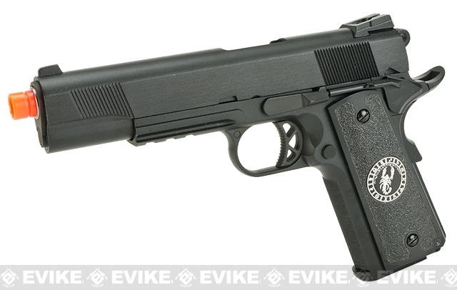 Evike.com Nostradamus Custom 1911 Gas Blowback Airsoft Pistol w/ Angel Custom Tac-Glove Grips (Model: KB Custom / Scorpio)