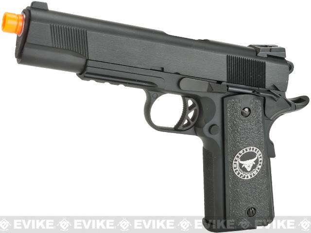 Evike.com Nostradamus Custom 1911 Gas Blowback Airsoft Pistol w/ Angel Custom Tac-Glove Grips (Model: KB Custom / Taurus)