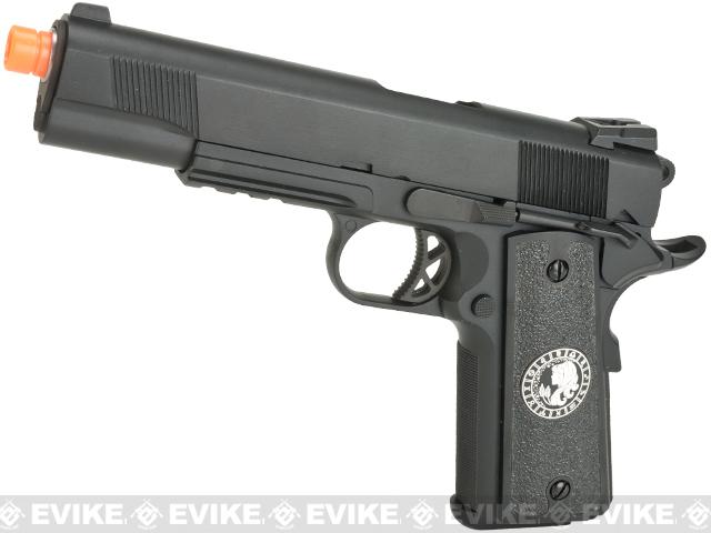 Evike.com Nostradamus Custom 1911 Gas Blowback Airsoft Pistol w/ Angel Custom Tac-Glove Grips (Model: KB Custom / Virgo)
