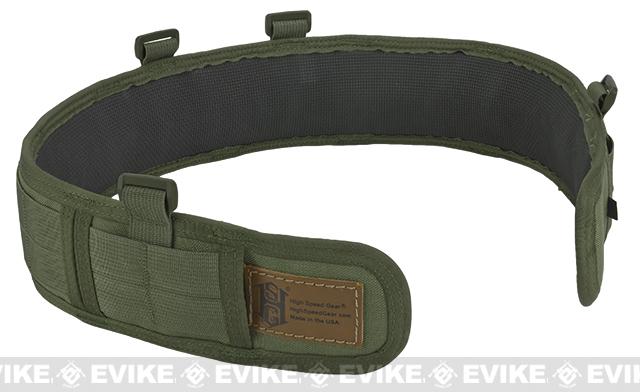 HSGI Slotted Slim-Grip Padded Duty Belt (Color: OD Green / Medium)