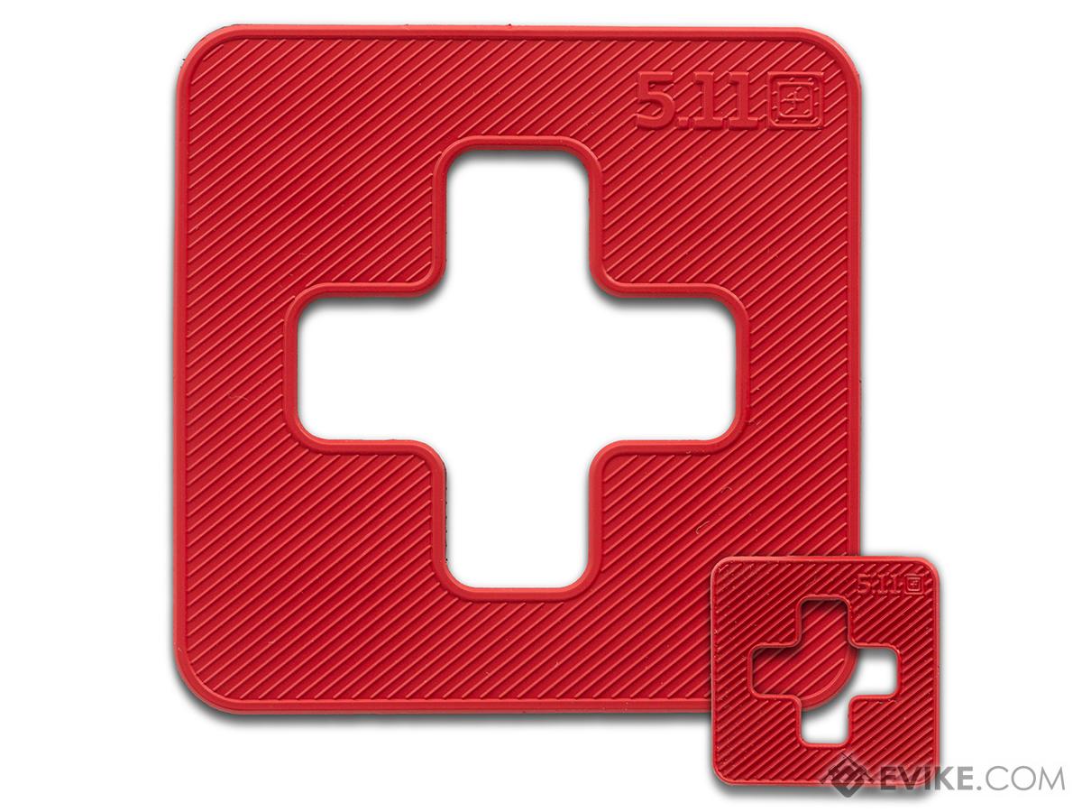 Rescue Essentials PVC Cross Patch, Velcro-Backed - Red on OD Green