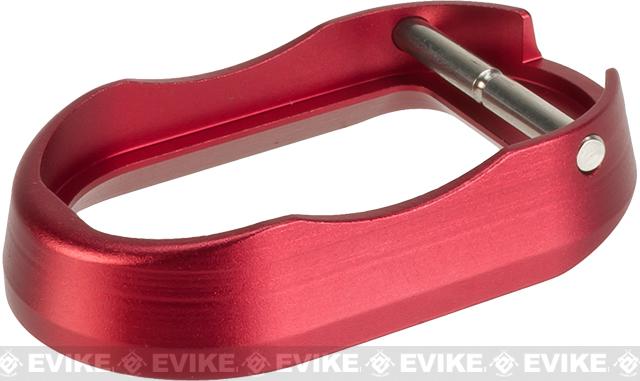5KU CNC Machined Aluminum Enlarged Mag Well for Tokyo Marui Hi-Capa GBB Airsoft Pistols (Color: Red)