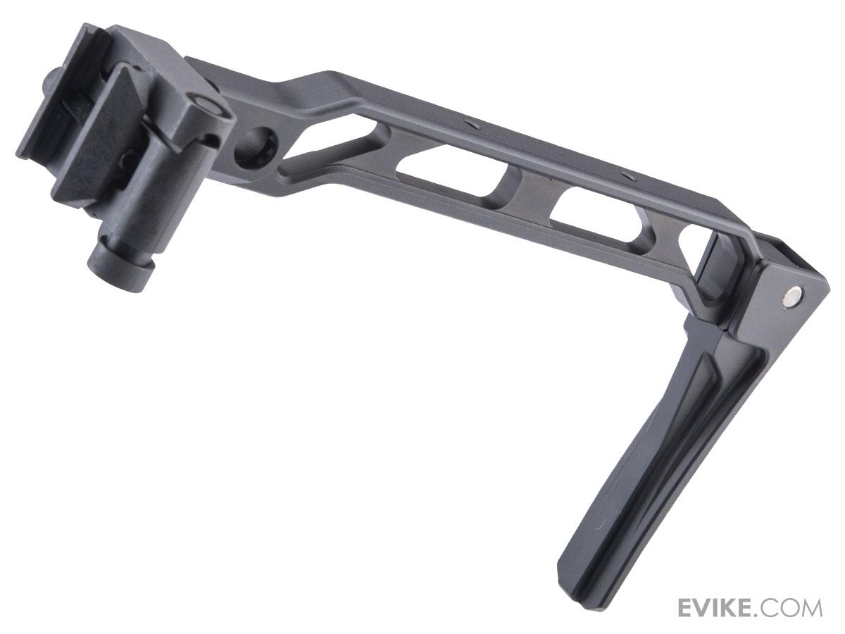 5KU Skeletonized Folding Stock for AK Series Airsoft (Model: Arced Frame / Picatinny Adapter / Folding Buttplate)