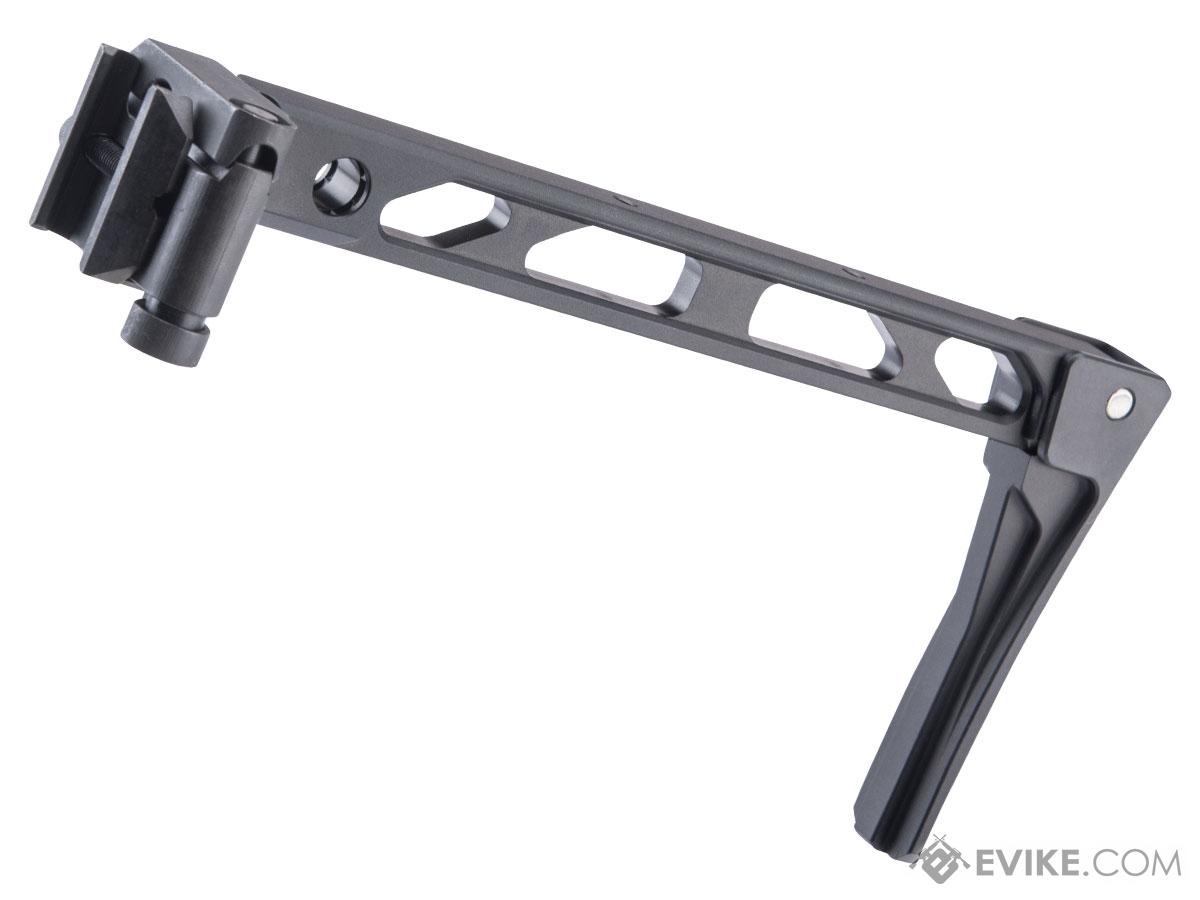 5KU Skeletonized Folding Stock for AK Series Airsoft (Model: Flat Frame / Picatinny Adapter / Folding Buttplate)