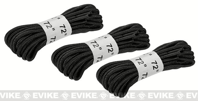 Rothco 72 Nylon Boot Laces (Color: Black / 3 Pack)