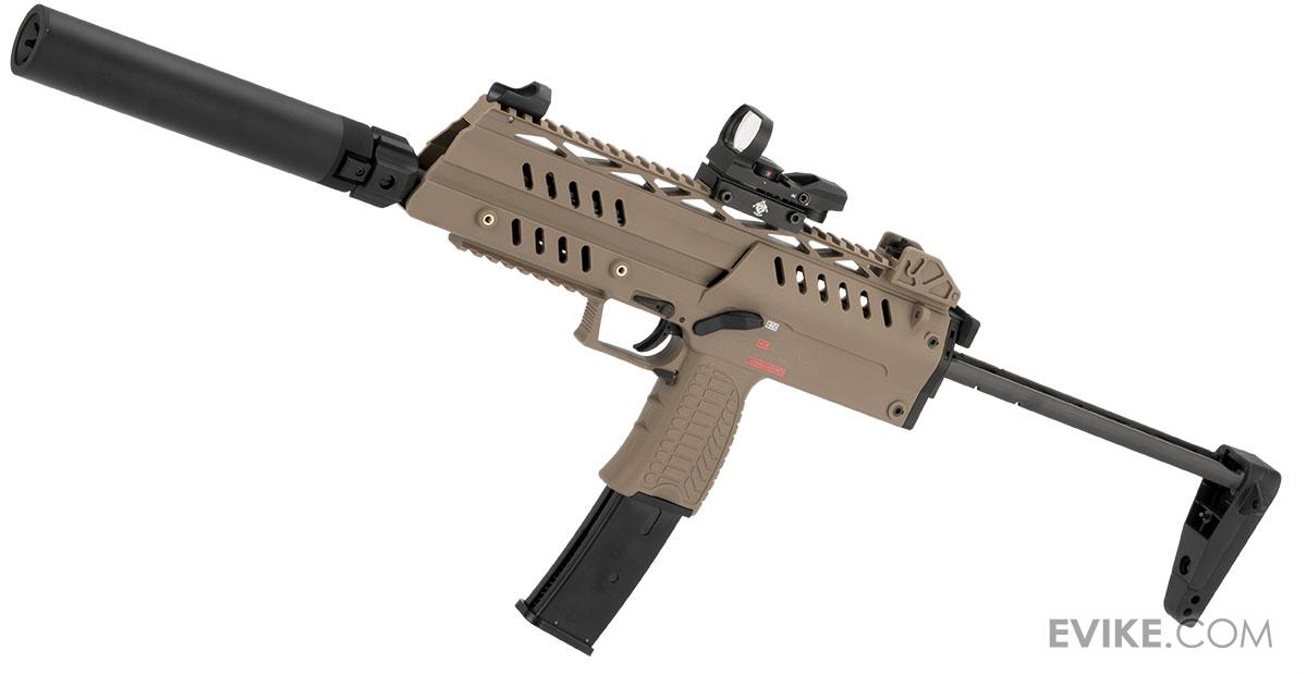 Evike.com Custom Valkyrie SMG-8 Gas Blowback Airsoft Rapid Deployment Rifle (Color: Dark Earth)