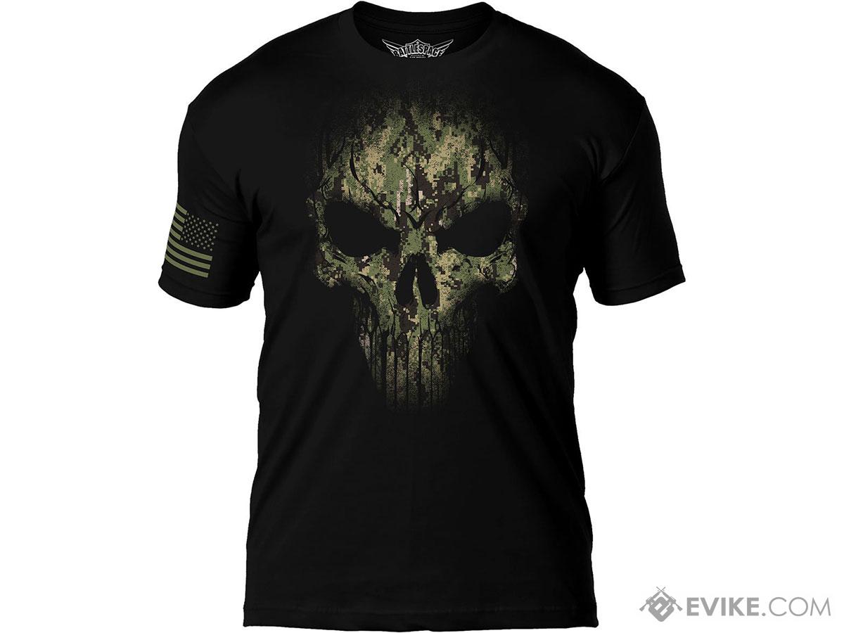 7.62 Designs Skull Battlespace Premium Men's Patriotic T-Shirt (Size: Navy Camo Print /  X-Large)