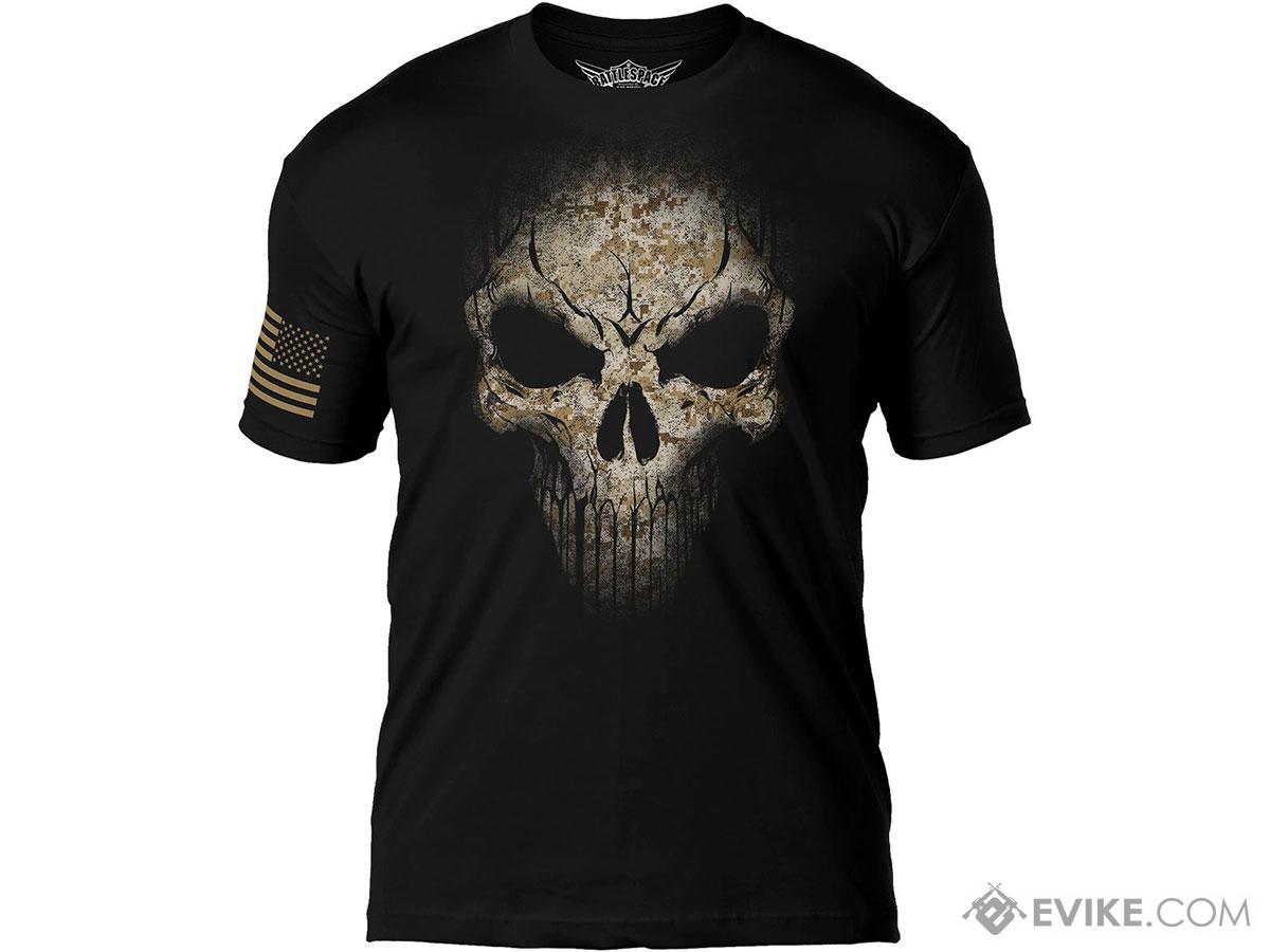 7.62 Designs Skull Battlespace Premium Men's Patriotic T-Shirt (Size: USMC Desert Print / X-Large)