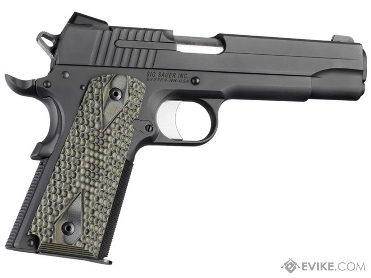 Hogue Government Model Piranha Grip G10 G-Mascus (Color: Green / Model: 1911)