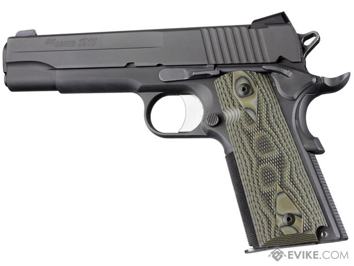 Hogue Government Model Checkered Grip G10 G-Mascus (Color: Green / Model: 1911)