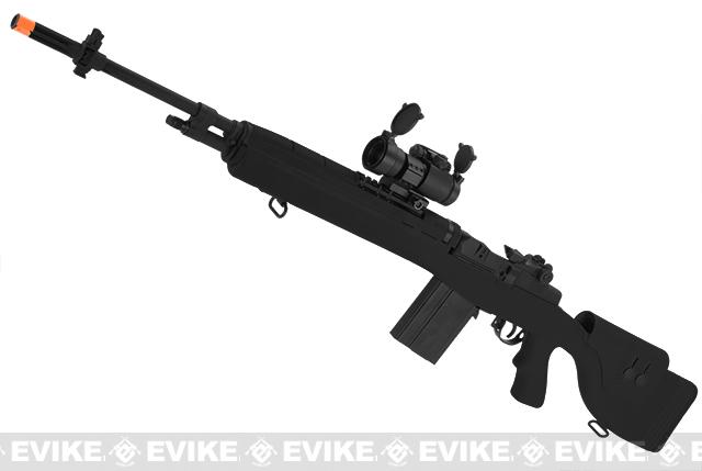 G&P M14 DMR Custom Airsoft AEG Sniper Rifle w/ Red Dot Scope (Package: Black / Add Battery + Charger)