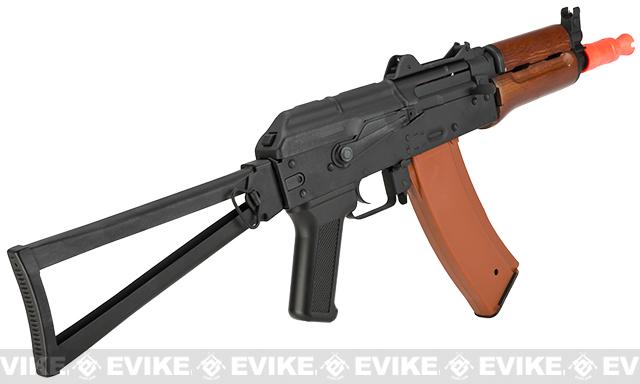 Evike JG Electric Blowback Airsoft AKS74U Folding Stock with Steel Receiver and Real Wood Furniture 