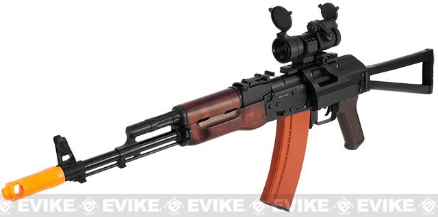 Evike JG Electric Blowback Airsoft AKS74U Folding Stock with Steel Receiver and Real Wood Furniture 