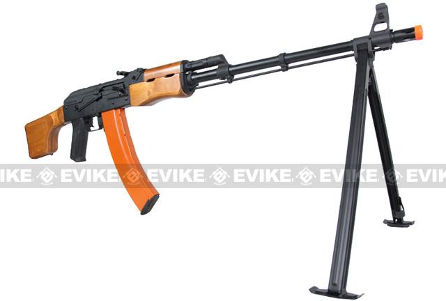 CYMA Standard RPK LMG Airsoft AEG Rifle w/ Steel Bipod and Real Wood Furniture (Package: Add 7.4v LiPo Battery + Charger)