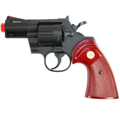 UHC Cobra  Spring Revolver (Length: 2.5 / Black with Imitation Wood Grips)