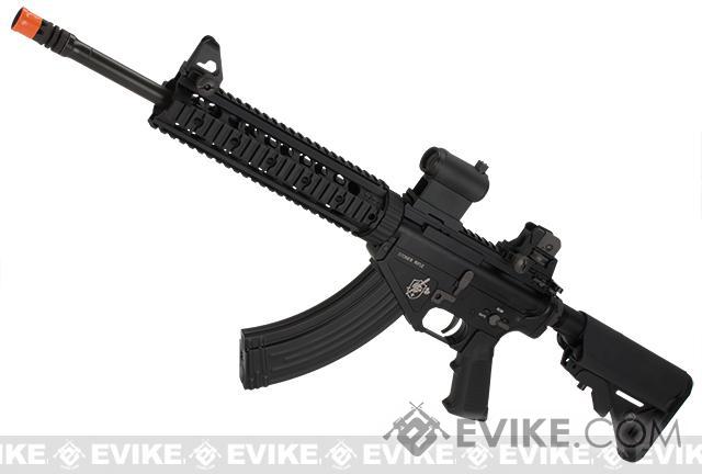 BOLT Airsoft Knights Armament Official Licensed SR-47 Railed B.R.S.S. Full Metal EBB Airsoft AEG Rifle (Color: Black)