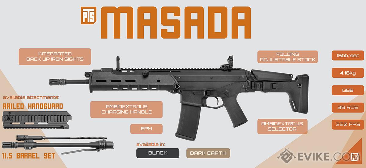 PTS Masada Airsoft GBB Rifle (Color: Black), Airsoft Guns, Gas 