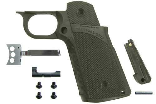 KJ Works Tanio Koba Tactical Grip Set for Tokyo Marui / WE / KJW Hi-Capa Gas Blowback Airsoft Pistols (Color: OD Green)