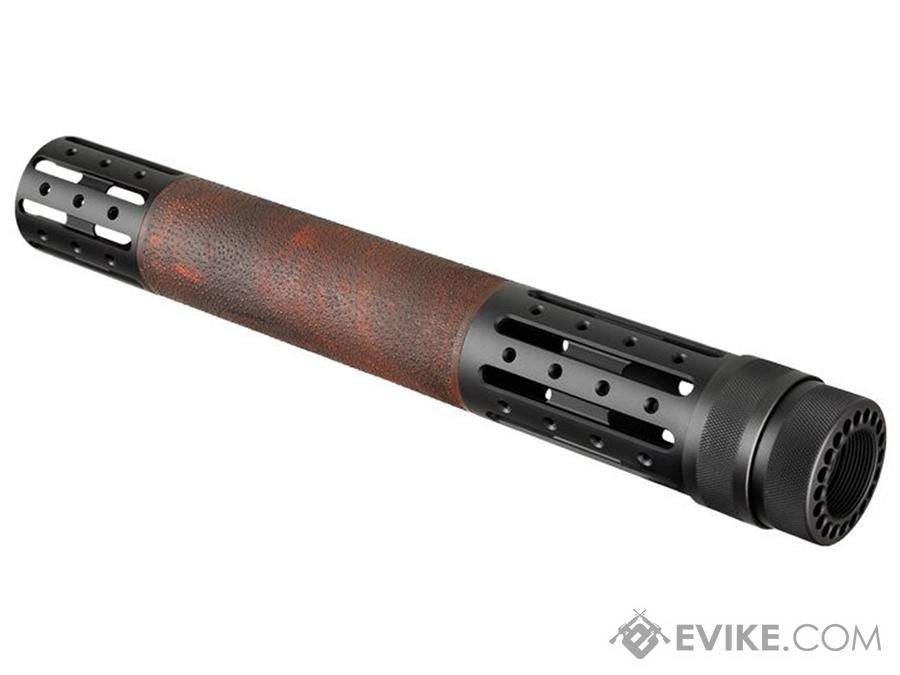 Hogue AR-15/M-16 Extended Length Free Float Forend with OverMolded Gripping Area (Color: Red Lava)