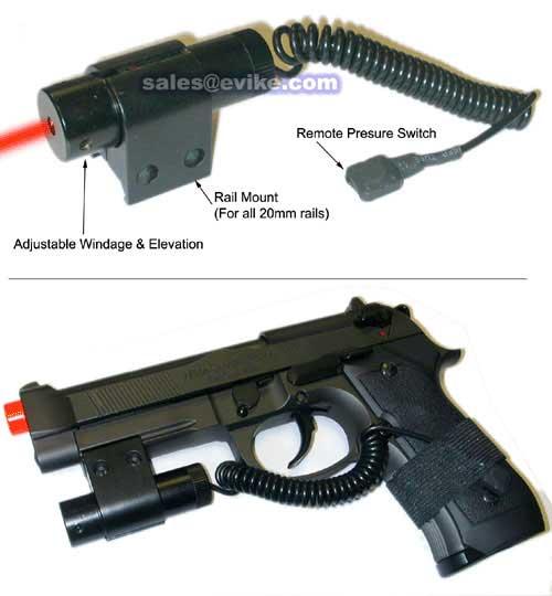 Basic Airsoft Adjustable Laser System w/ Remote and mount, Accessories