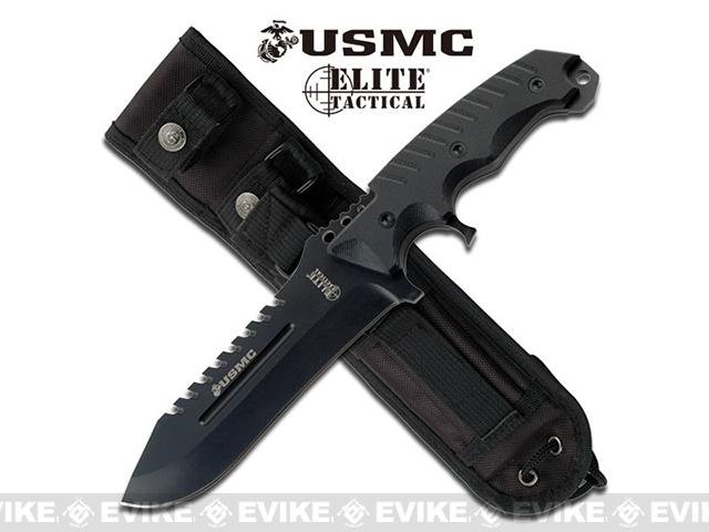 M-Tech Marines Elite Tactical 11.5 Fixed Blade Knife (Color: Black)