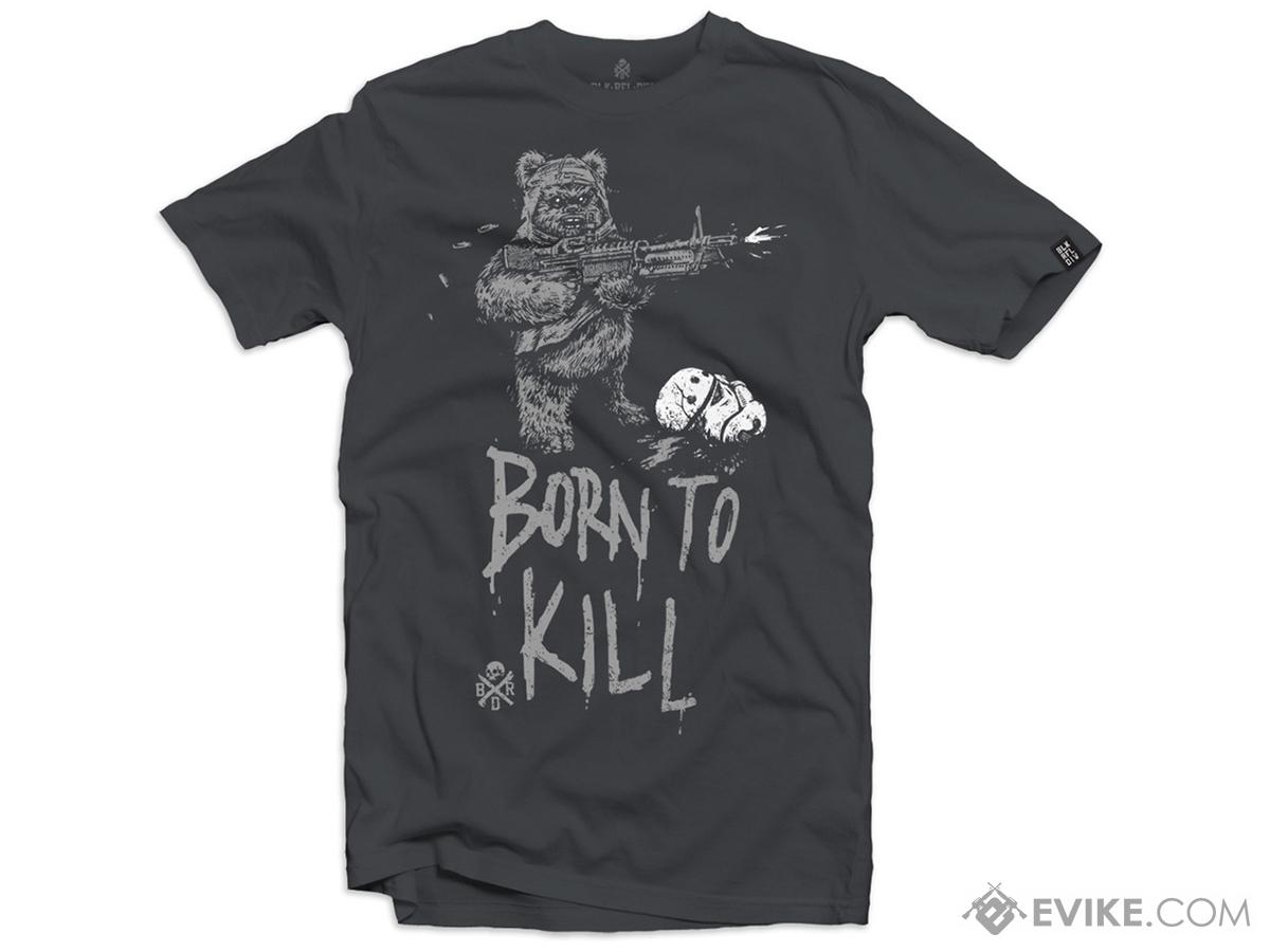 Black Rifle Division Born to Kill T-shirt - Grey (Size: Small)