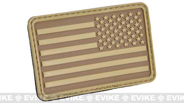 Hazard 4 US Flag Rubber Hook and Loop Patch (Style: Right Arm / Coyote)