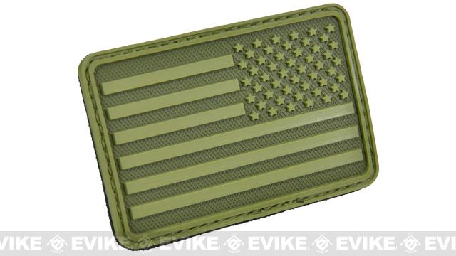 Hazard 4 US Flag Rubber Hook and Loop Patch (Style: Right Arm / OD Green)