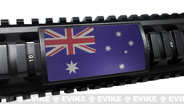 Custom Gun Rails Large Laser Engraved Aluminum Rail Cover (Model: Australian Flag / 20mm Picatinny Rail Version)