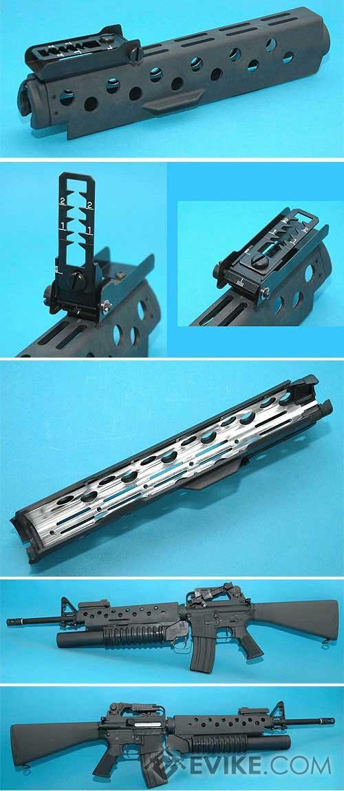 G&P M203 Style Handguard For M16 Series Airsoft AEG - Long (Color: Black)