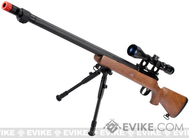 Matrix VSR10 MB07 Bolt Action Sniper Rifle w/ Fluted Barrel & Bipod (Color: Imitation Wood + Scope)