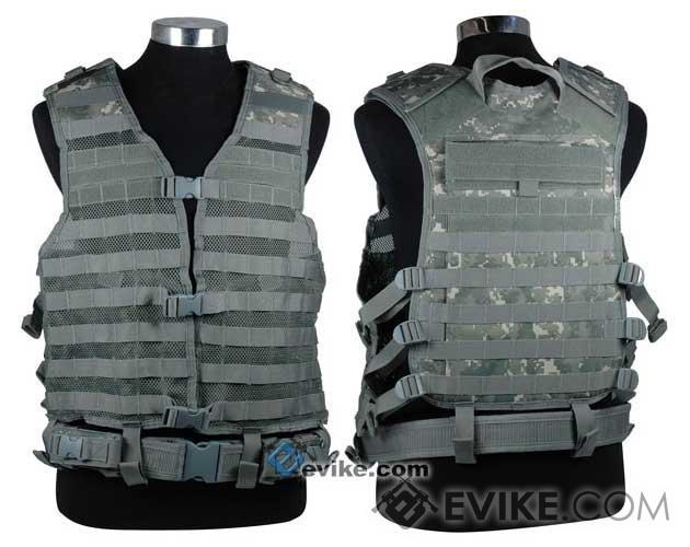 NcSTAR Tactical MOLLE Vest w/ Hydration Pouch and Pistol Belt (Color: ACU)