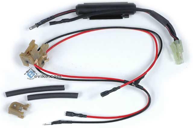 JG Ver. II High Silicon AEG Gearbox Wire & Switch Assembly with Fuse / Fuse box (Wiring to the front), Accessories & Parts, AEG Internal Parts, Wiring & Mosfets - Evike.com Airsoft | Aeg Wiring Harness | | Evike.com