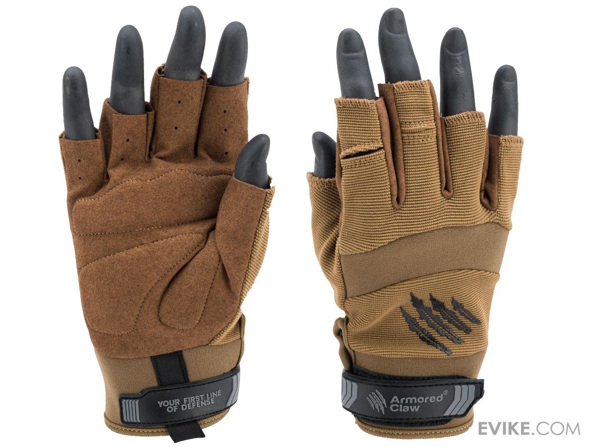 Armored Claw "Shooter Cut" Hot Weather Tactical Gloves (Color Tan / Small), Tactical Gear