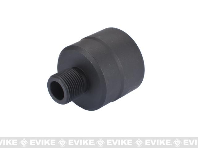 G&G 14mm Negative Threaded Adapter for KWA KMP9 Series Airsoft GBB SMG (Color: Black)