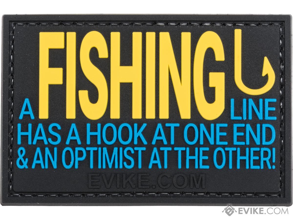 Evike.com A Fishing Line Has A Hook At One End... PVC Morale Patch (Color: Blue / Yellow)