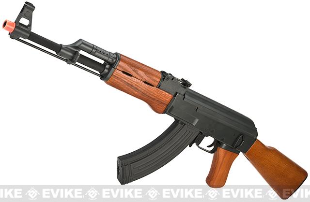 JG AK-47 FULL METAL & REAL WOOD AIRSOFT RIFLE AEG - BLACK low