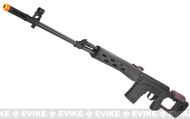 CYMA Standard Full Metal SVD Dragunov Airsoft AEG Sniper Rifle w/ Synthetic Furniture (Package: Add 7.4v LiPo Battery + Charger)