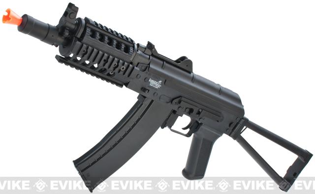 Lancer Tactical AK74U RIS Airsoft AEG Rifle - Black, Airsoft Guns ...